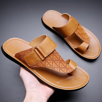 Casual Leather Slippers Men