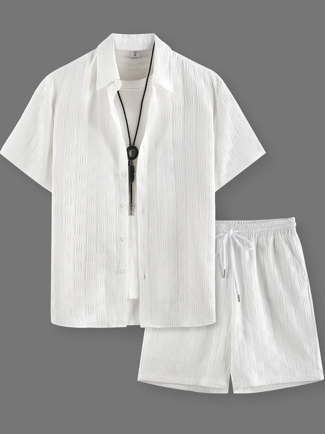Casual Solid Color Shirt Set