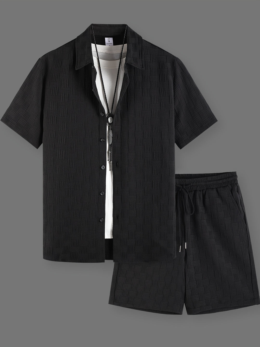 Casual Solid Color Shirt Set
