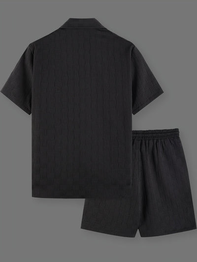 Casual Solid Color Shirt Set