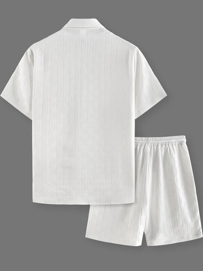 Casual Solid Color Shirt Set