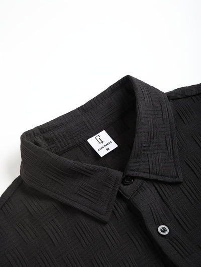Casual Solid Color Shirt Set