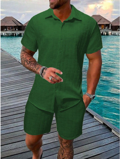 Striped Textured Men's Summer Set