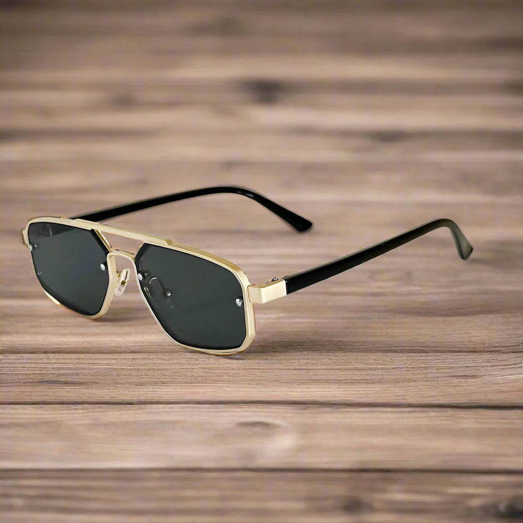 Stainless-Steel Aviator Men's Sunglasses
