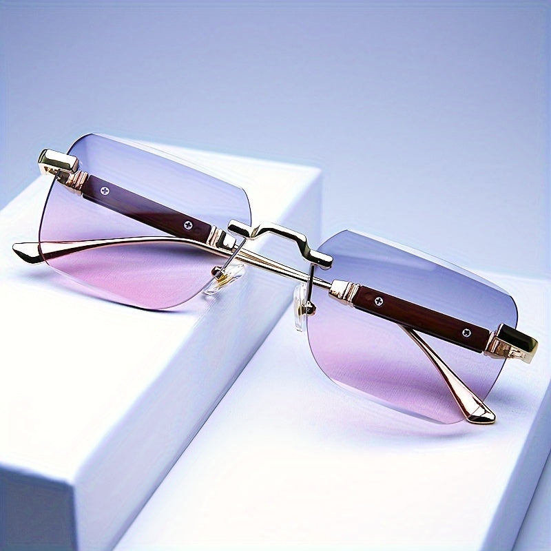 Rimless Metal Frame Men's Sunglasses