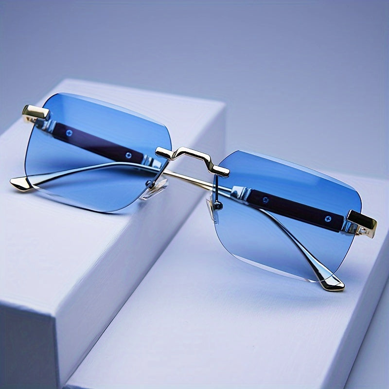 Rimless Metal Frame Men's Sunglasses