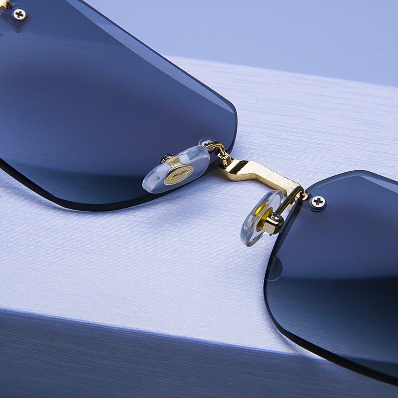 Rimless Metal Frame Men's Sunglasses