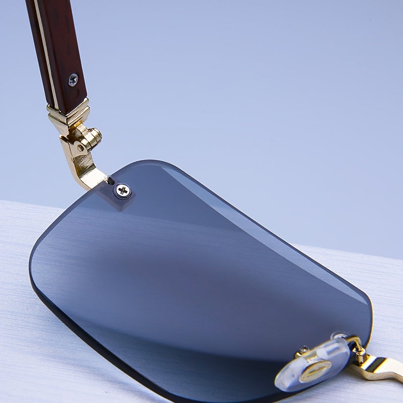 Rimless Metal Frame Men's Sunglasses