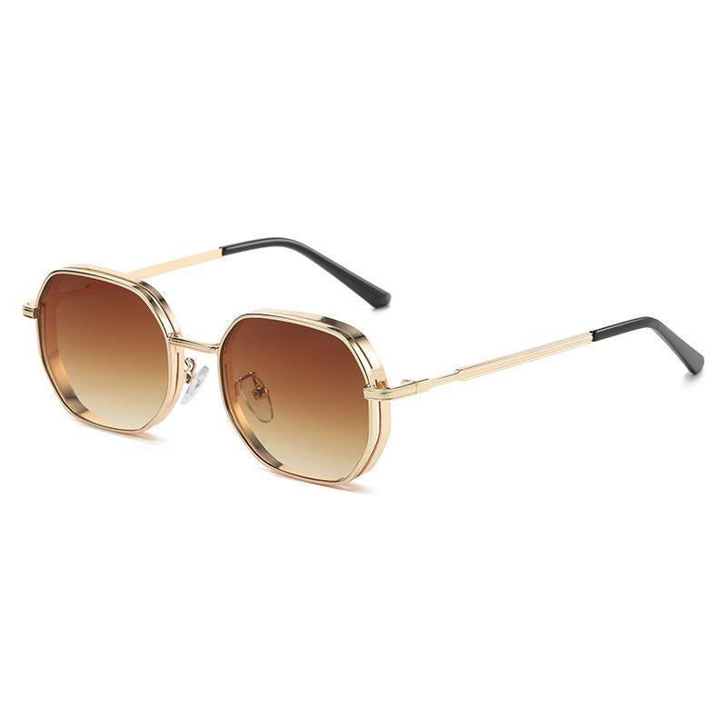 Hexagonal Metal Frame Men's Sunglasses