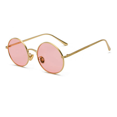 Retro Round Metal Sunglasses Men