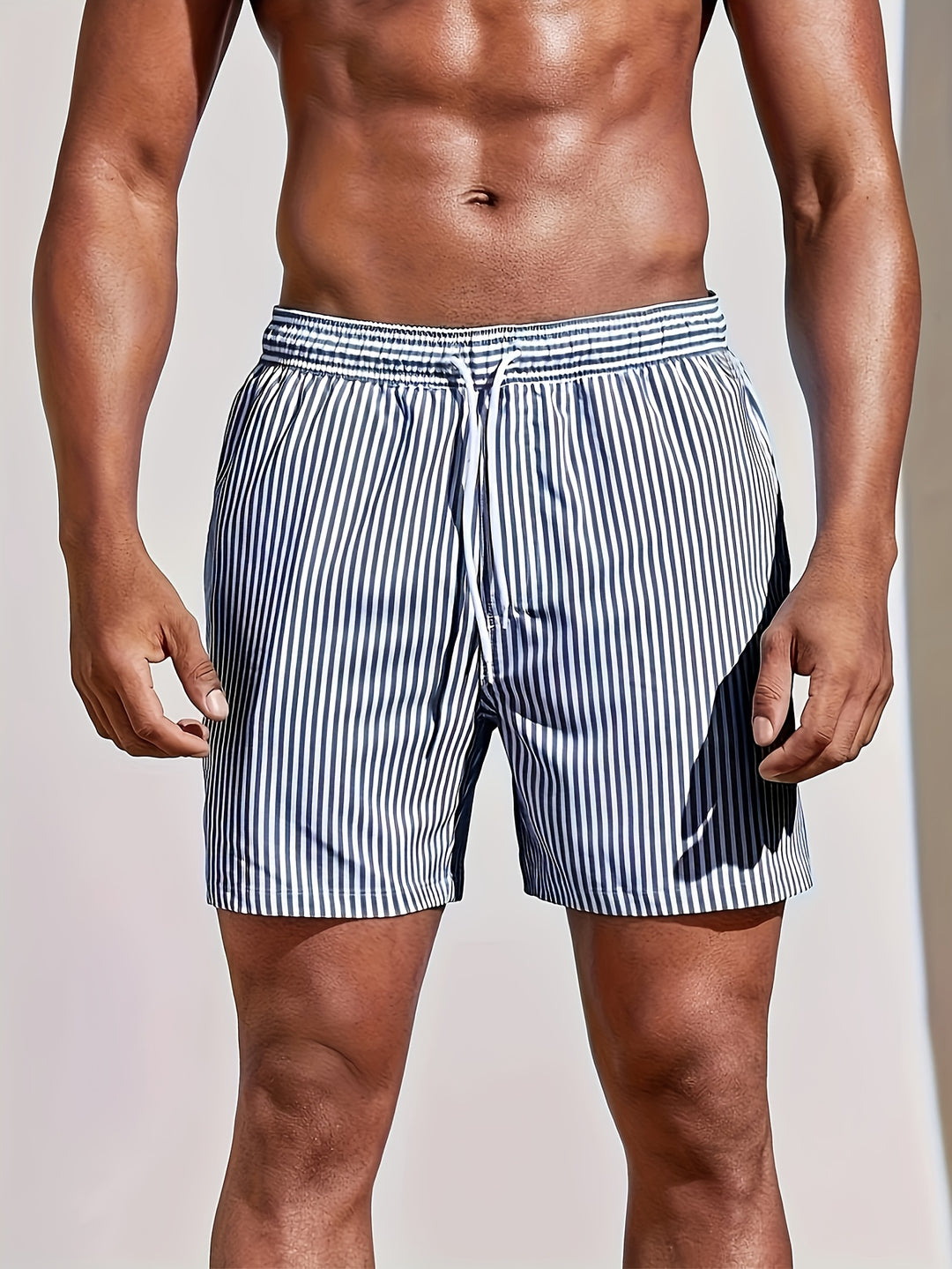 Striped Quick-Dry Men’s Swim Shorts