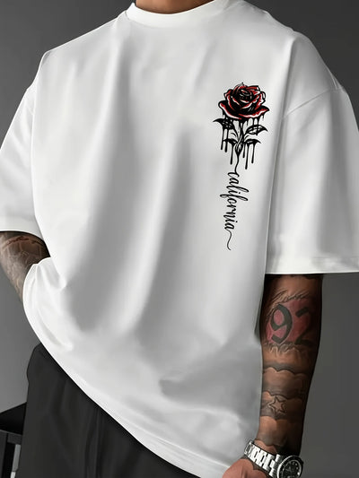 Loose Fit Rose Print T-Shirt