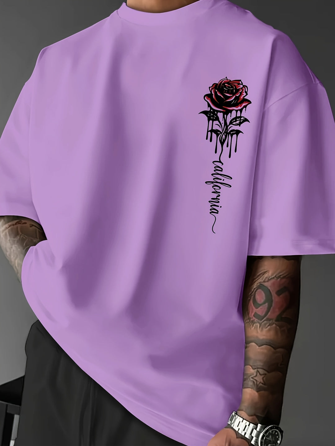 Loose Fit Rose Print T-Shirt