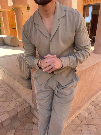 Long Sleeve & Pants Two-Piece Set Men