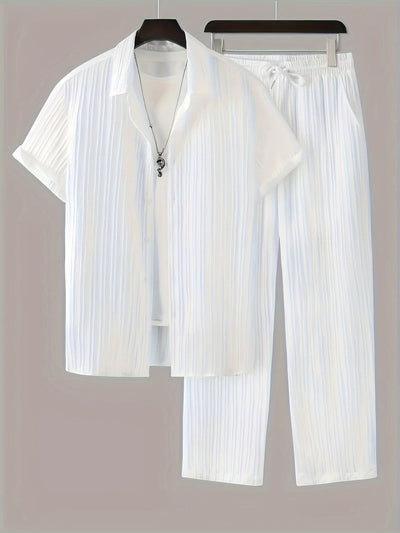Button-Up Men's Two-Piece Set