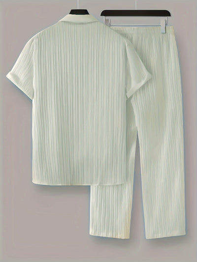 Button-Up Men's Two-Piece Set