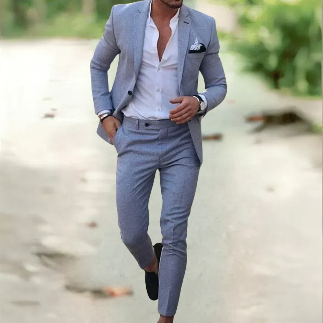 Slim Fit Linen Men’s Suit Set