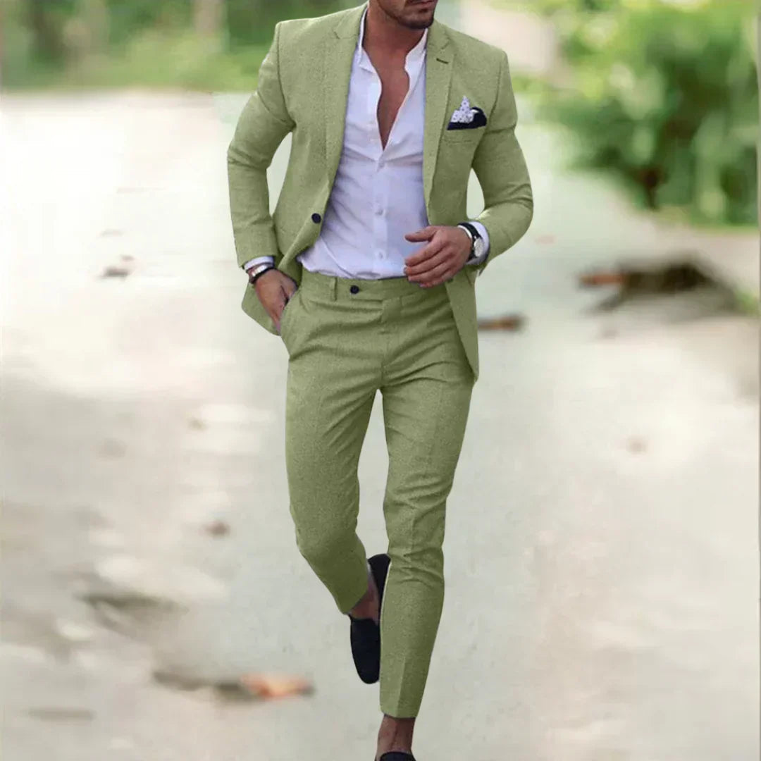Slim Fit Linen Men’s Suit Set