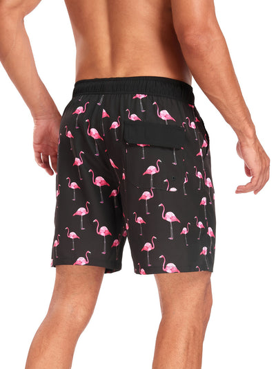 Men’s Tropical Drawstring Beach Trunks
