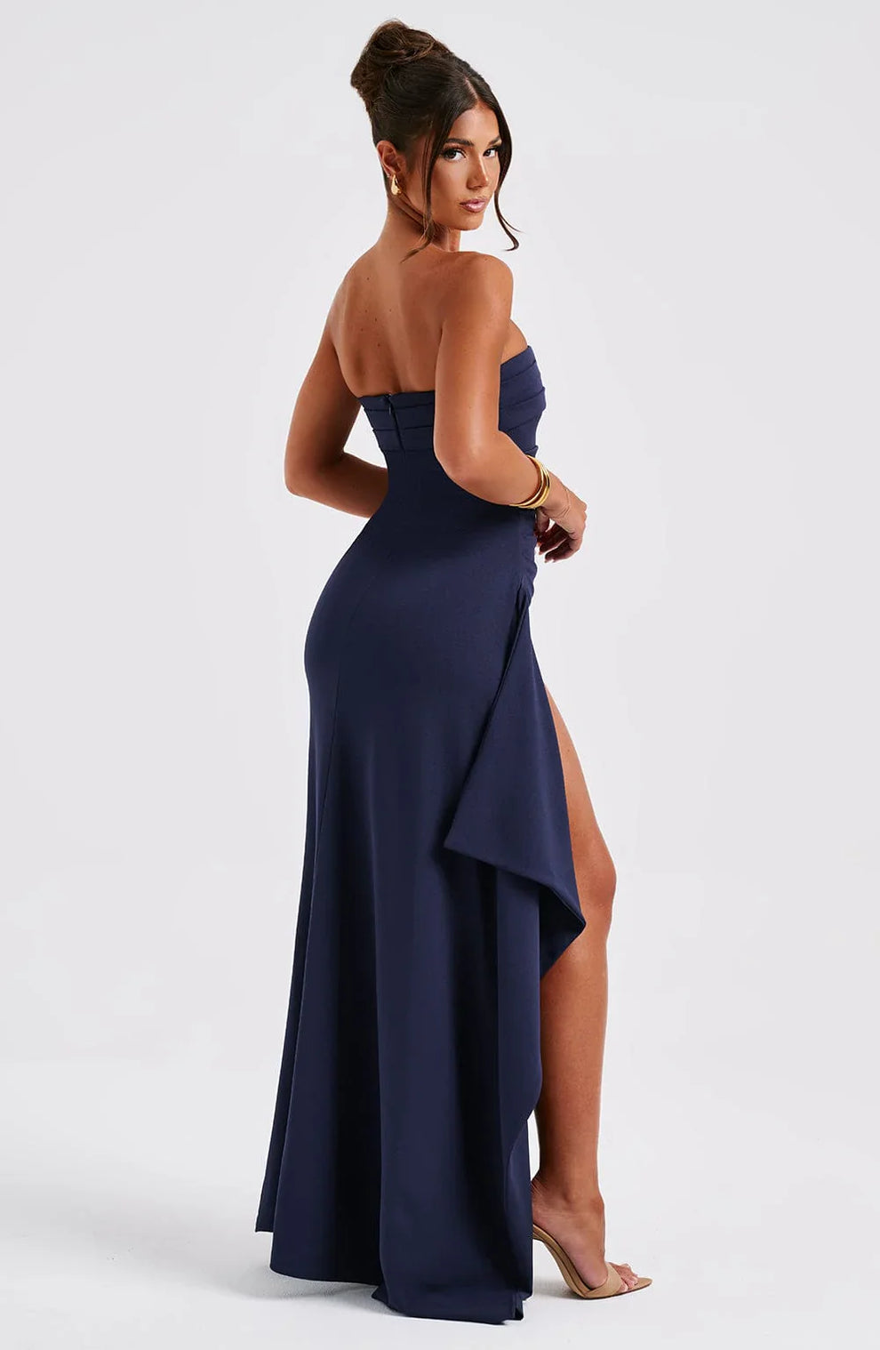 Strapless Split Women's Wedding Guest Dress