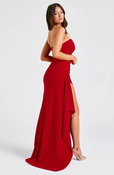Strapless Split Women's Wedding Guest Dress