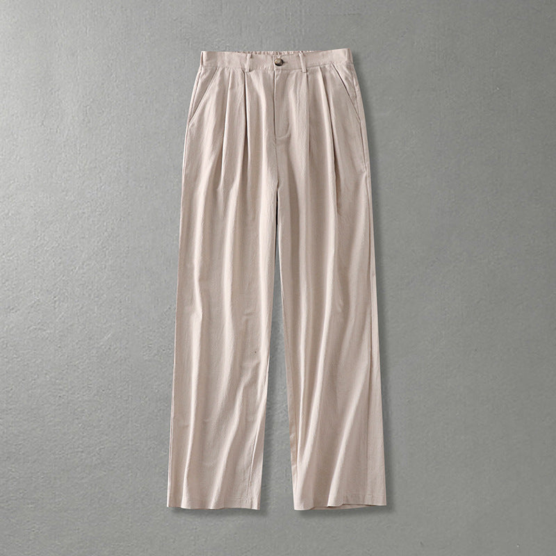 Wide-Leg Linen Trousers Women
