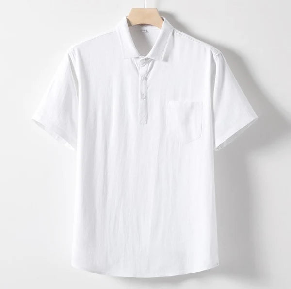 Casual Relaxed Linen-Cotton Shirt