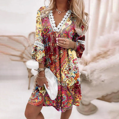 Bohemian Print Women's Mini Dress