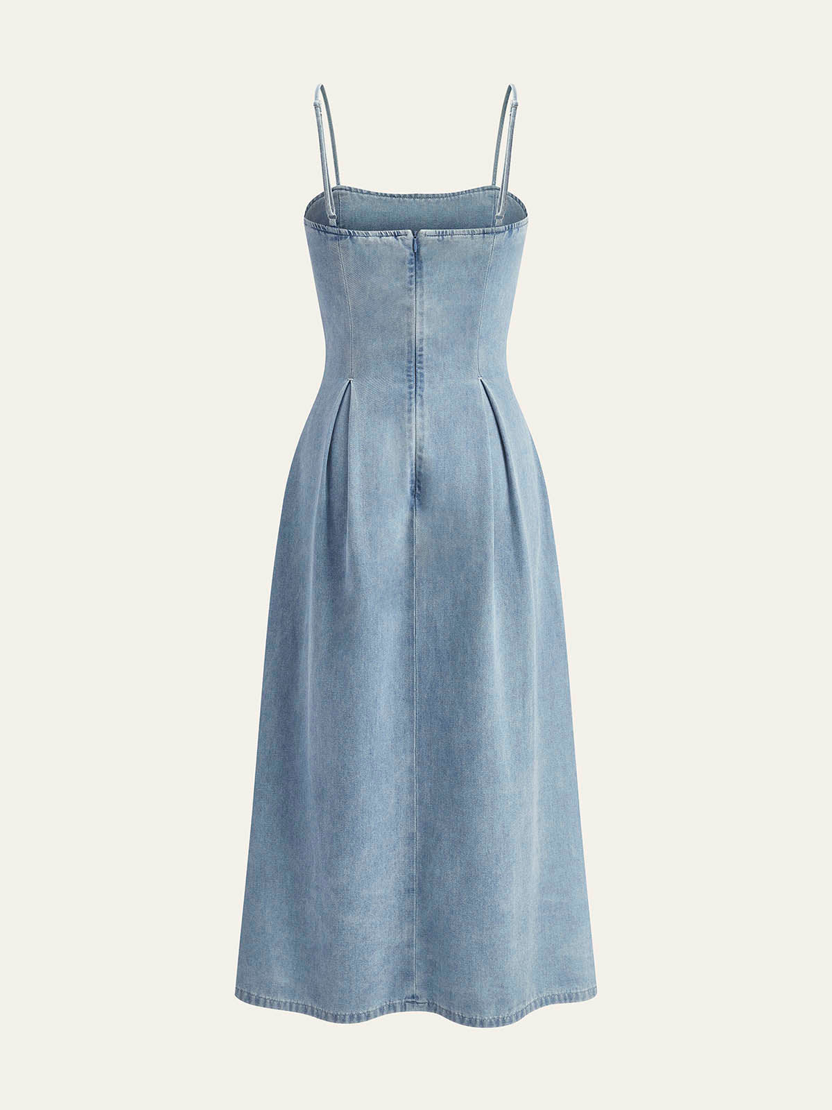 Zipper Denim Maxi Dress Women