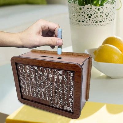 Wooden Countdown Money Box