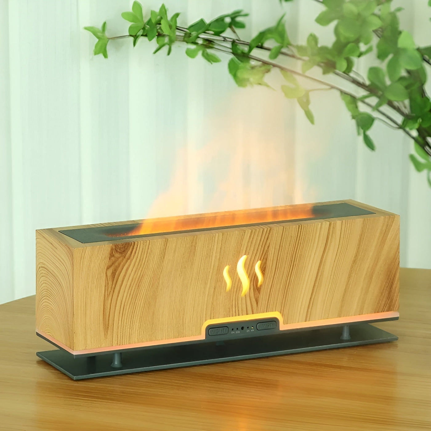 Wood Grain LED Aroma Humidifier