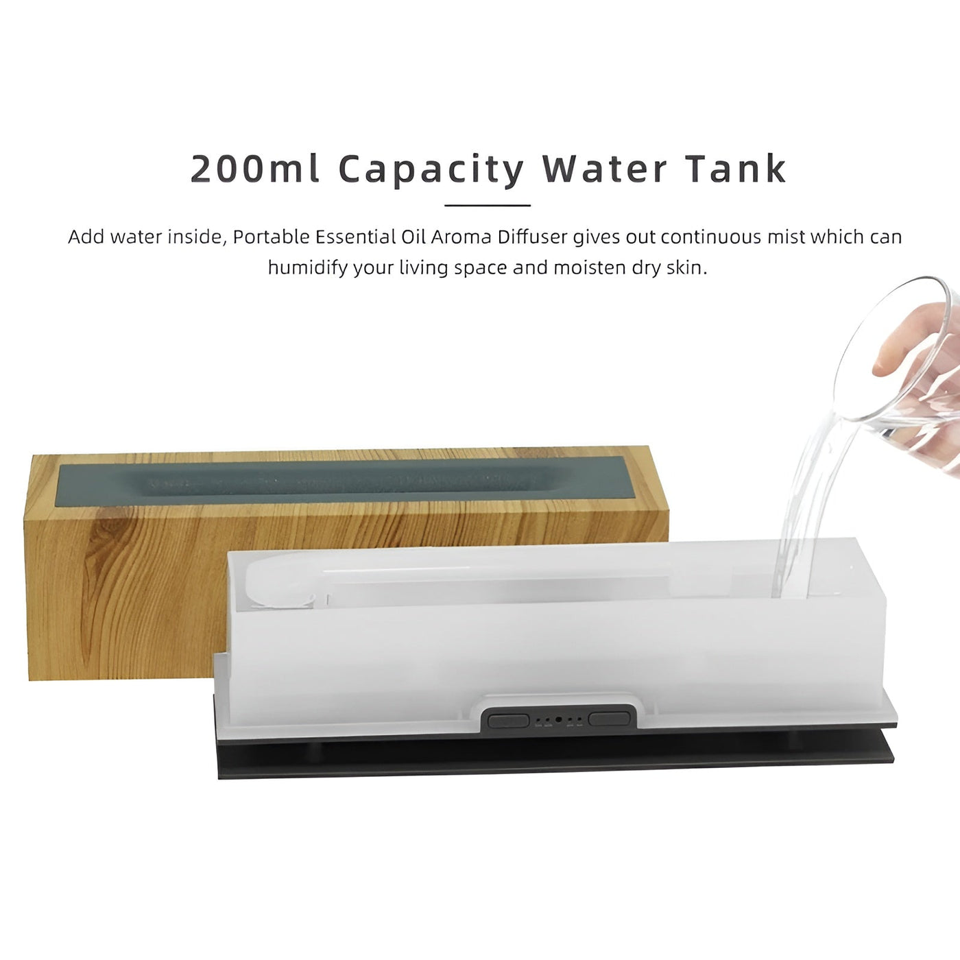 Wood Grain LED Aroma Humidifier