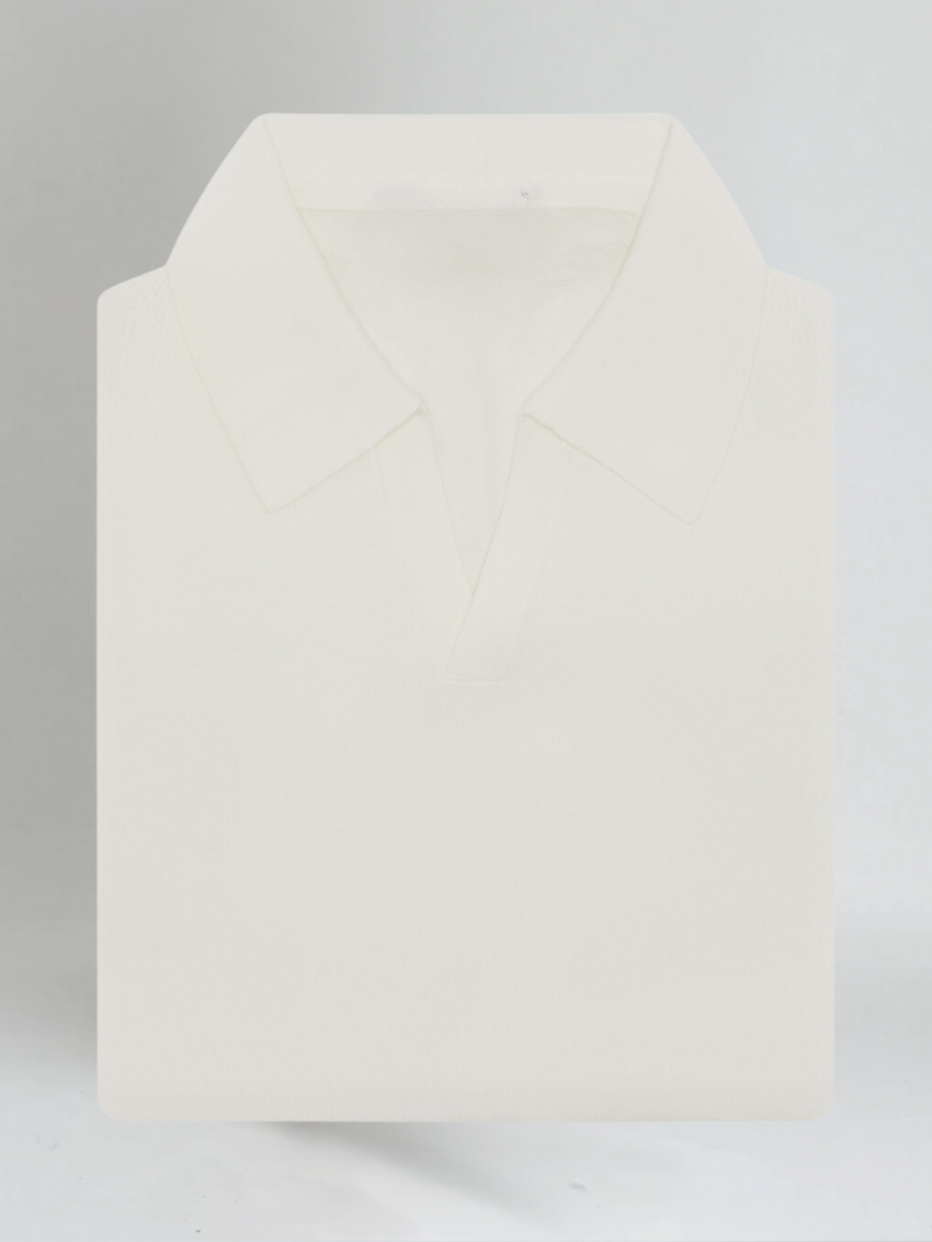 Old Money Buttonless Polo Shirt