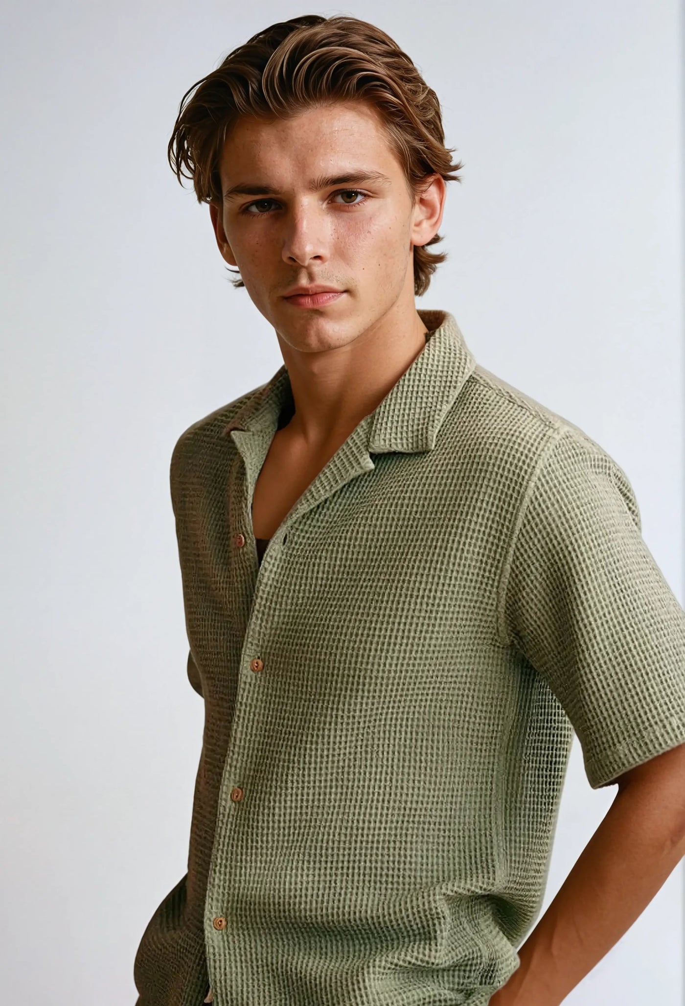 Old Money Waffle Polo Shirt