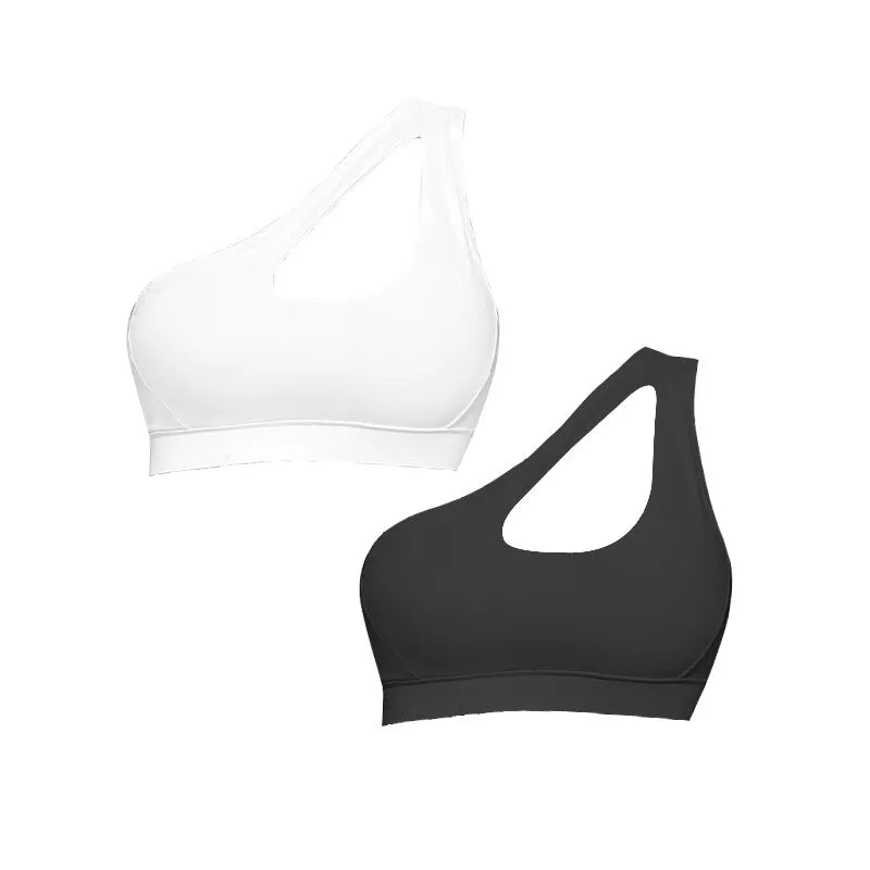 Shockproof Yoga Bra One-Shoulder Look
