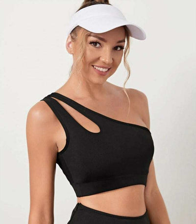 Shockproof Yoga Bra One-Shoulder Look