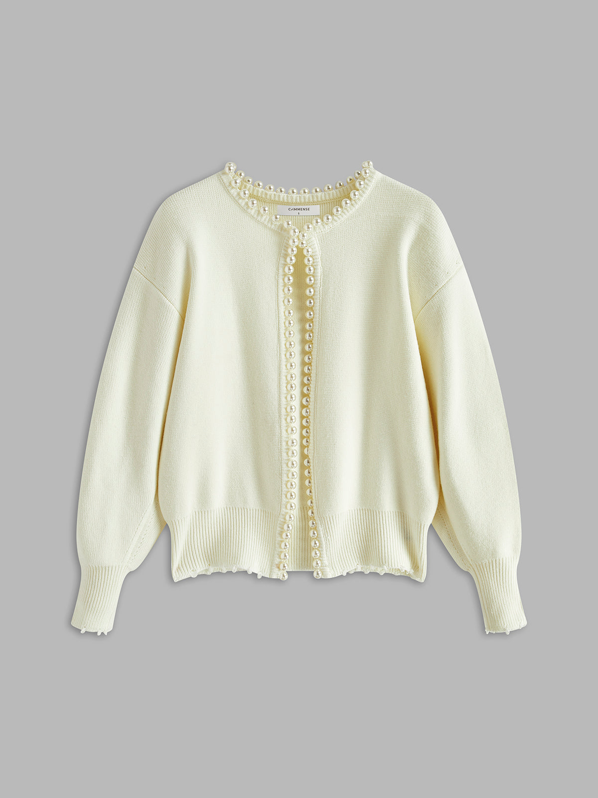 Pearl Trim Knitted Women's Cardigan