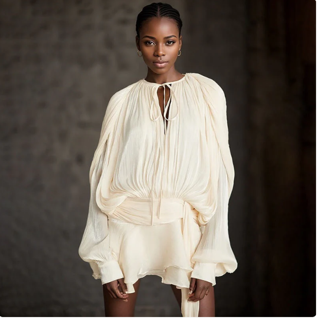 Long Sleeve Ruffle Women's Mini Dress