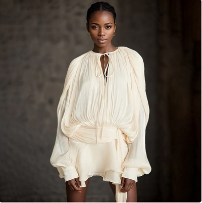 Long Sleeve Ruffle Women's Mini Dress