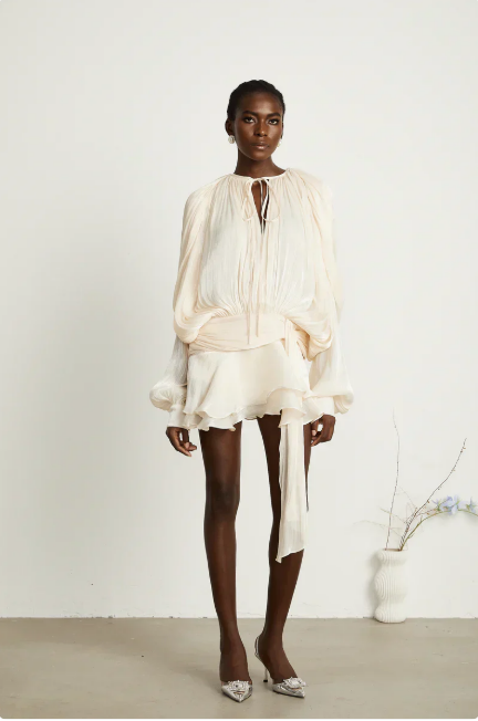 Long Sleeve Ruffle Women's Mini Dress