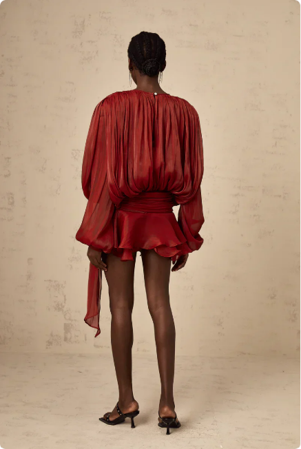 Long Sleeve Ruffle Women's Mini Dress