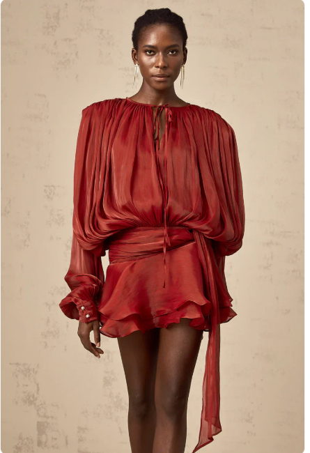 Long Sleeve Ruffle Women's Mini Dress