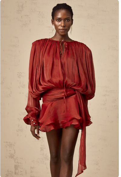 Long Sleeve Ruffle Women's Mini Dress