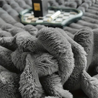 Plush Stripped Throw Blanket