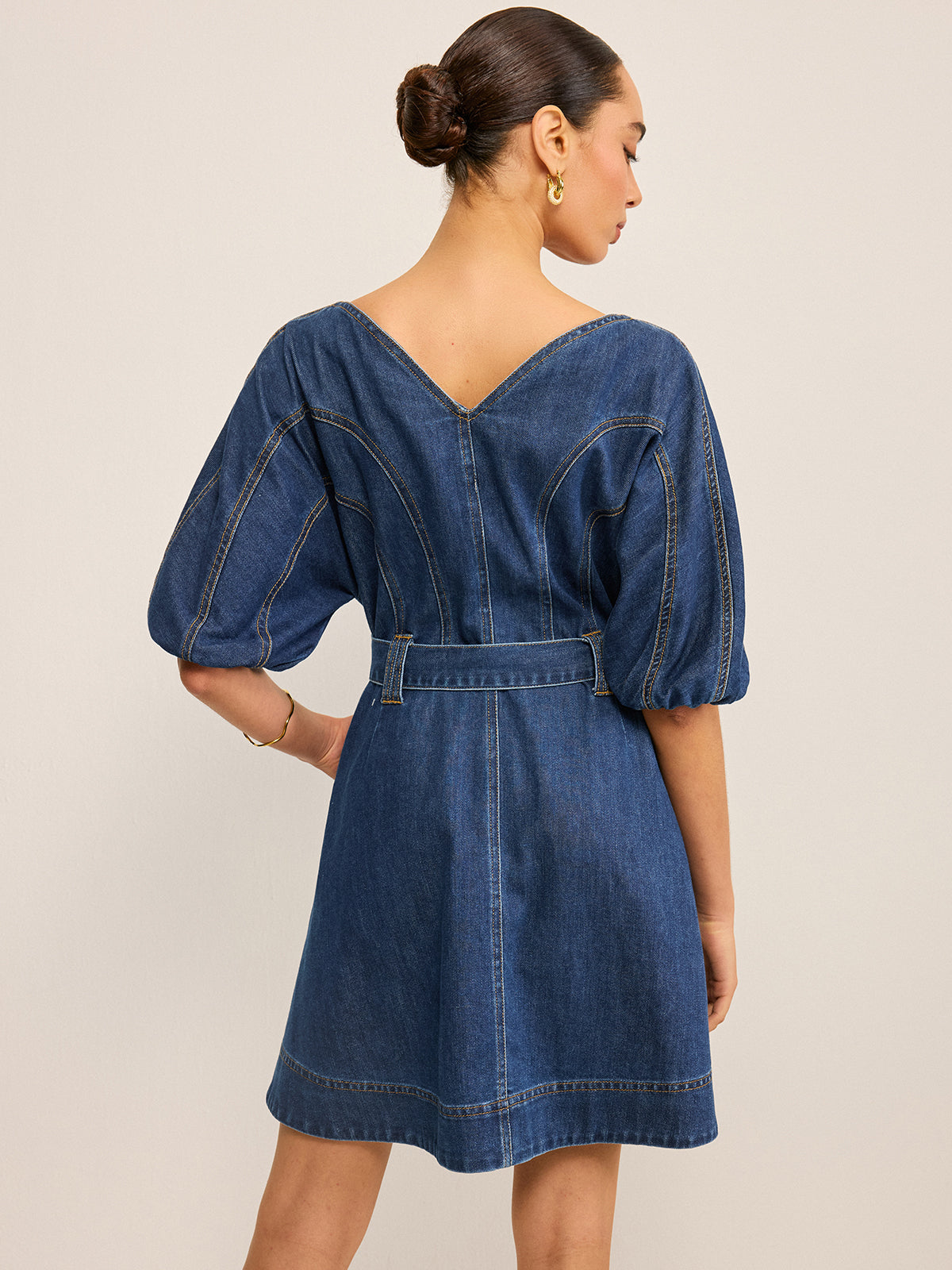 Belted Women's Denim Dress