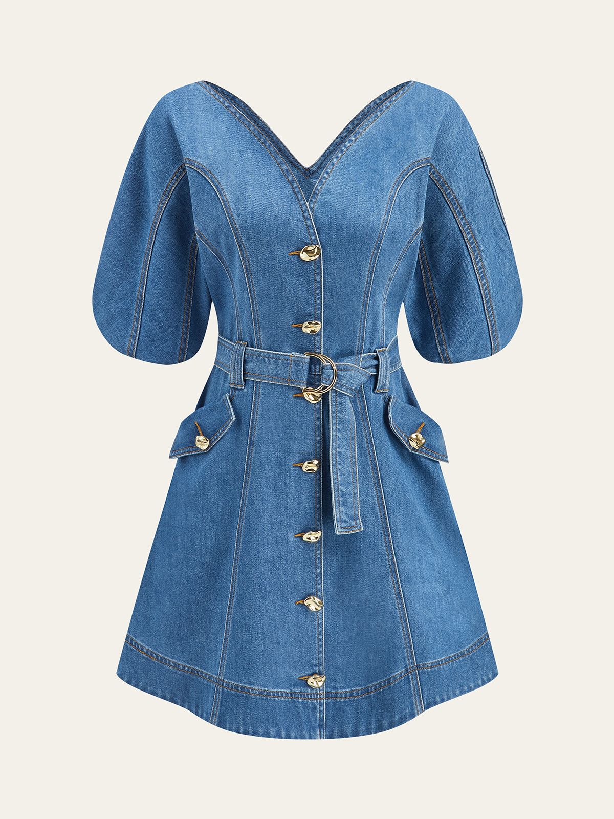 Belted Women's Denim Dress