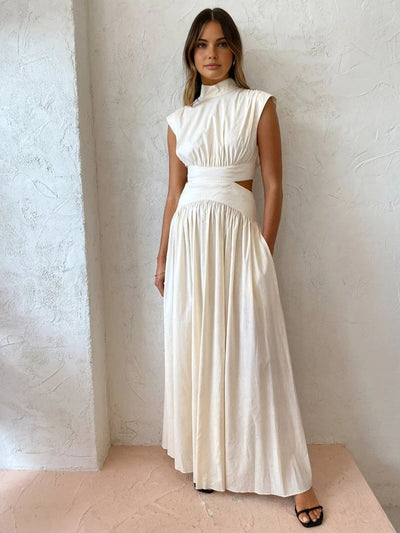 Mock Neck Cut-Out Maxi Dress Women
