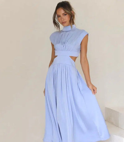 Mock Neck Cut-Out Maxi Dress Women