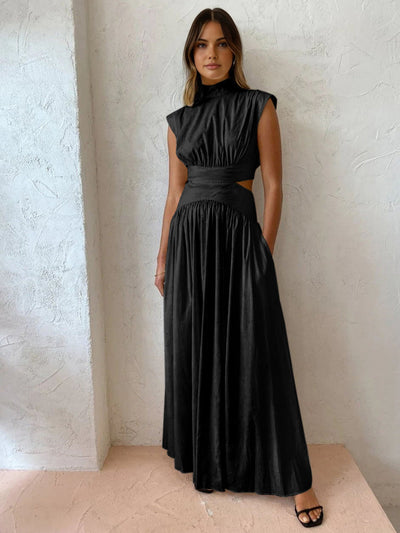 Mock Neck Cut-Out Maxi Dress Women