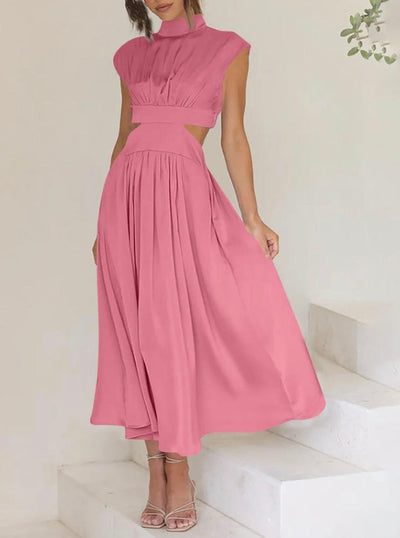 Mock Neck Cut-Out Maxi Dress Women